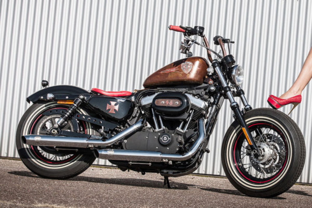Aussteller: PENZL Neo Classic - Auspuffset verstellb. / fein gebürstet / Harley Sportster / 04 -13 / EG-BE