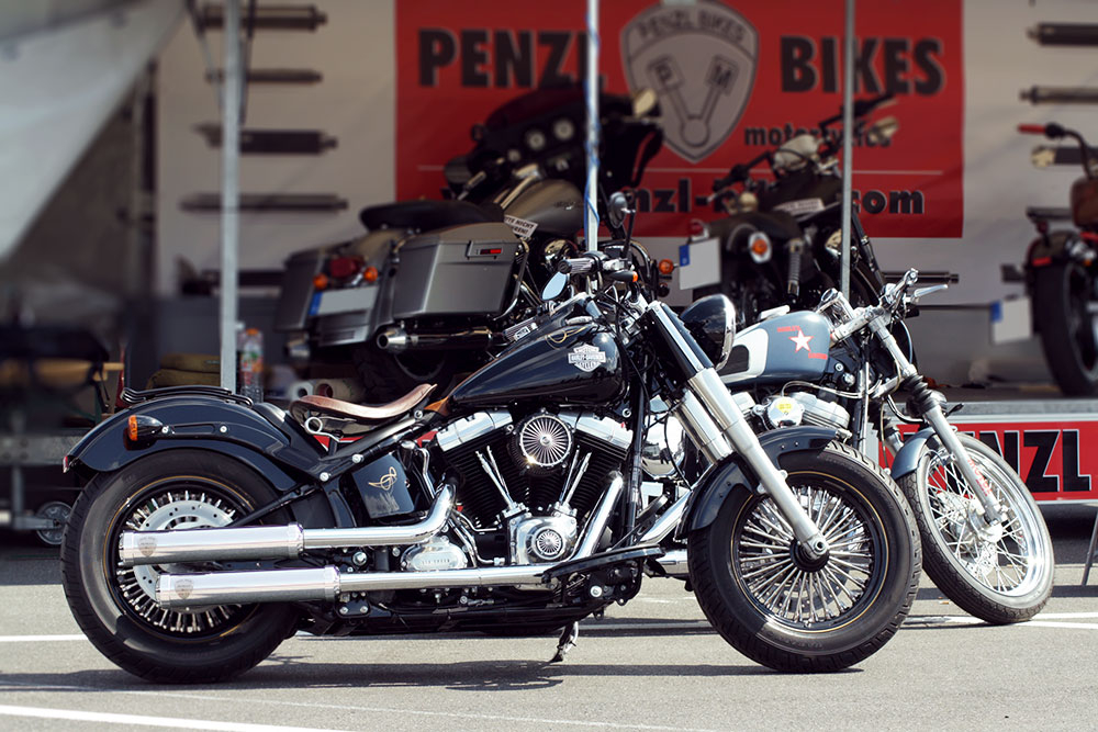 PENZL - Retro Line Auspuffset / verstellbar / fein gebürstet / HD Dyna - StreetBob / 08 - 16 / EG-BE