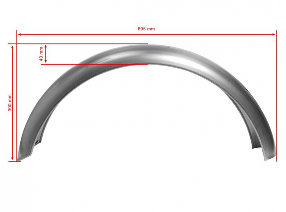BR Stahlblech Heckfender / Bobber Round - gebördelt / 145 mm b / für Eigenumbau