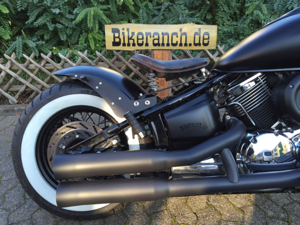 BR - Schwingsattel Echtleder / VINTAGE - LOOK / handmade / Schwarz-grau / Unikat!