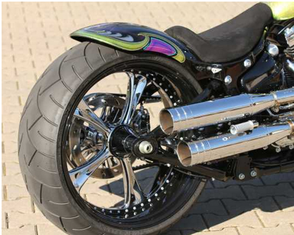 TB HECKFENDER Steel / Softail / keine Breakout & Rocker / 200 mm / 18" Rad / 08-17 / ohne Rücklicht / Tüv