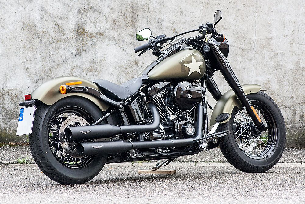 PENZL V2-Speed Auspuffset verstellb. / black ceramic / Harley Softail / 08-17 / EG-BE