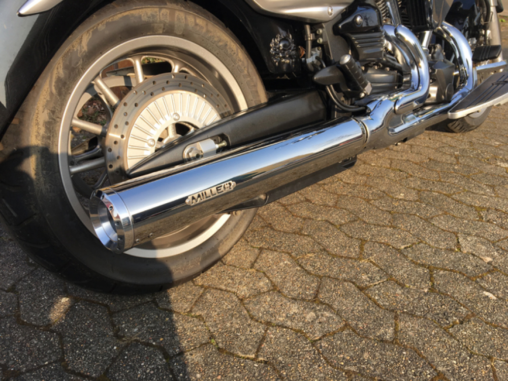 Sale: MILLER 2-1 - Ocean Drive L - Endschalldämpfer - KAT / silber poliert / Yamaha XV 1900  / EG-BE