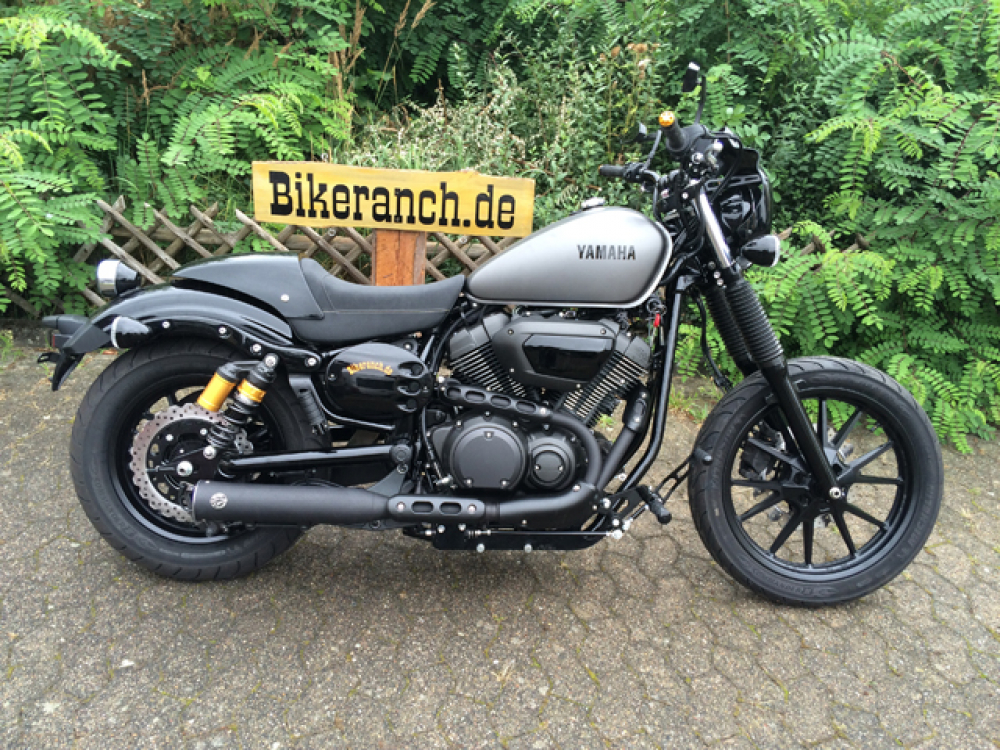 MB vorverl. Fußrasten / Ness Style gefräst / schwarz matt / + 45 cm !!!  / YAMAHA XV 950 Racer / ABE