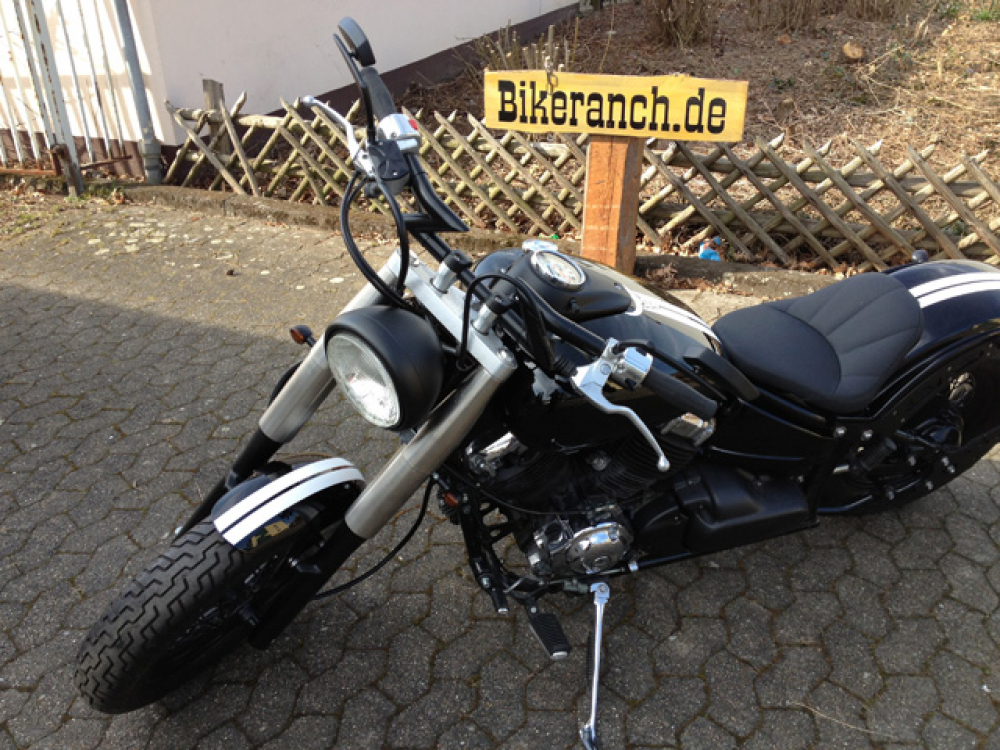 BR-FAHRERSITZ / flach / BR-Design / Yamaha XVS 650  / für Custom + TB-RAI-Heckfender