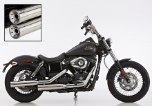 SALE: Falcon Double Groove Slip on / silber poliert / HD Dyna Street Bob / 06 - / EG-BE