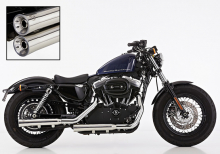 Sale: Falcon Double Groove / HD Sportster XL 883/1200 / Slip On / Edelstahl poliert / 06-13 / EG-BE