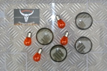 Harley - BLINKERGLÄSER SMOKE + BIRNEN GELB / 1 Satz = 4 Stck / Harley FXST - FXD - XL // ECE