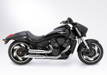 MILLER - El Paso - Komplettanlage / mit KAT / silber poliert / Suzuki M 1800 R + R2 + RT / EG - ABE