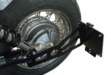 seitl. MB-Kennzeih. Kompl.-Set / schwarz-glanz / Honda VT 750 Shadow - Spirit / VT 1100 Shadow / VT 1100 ACE C2 / ACE C3 / TÜV / Österreich