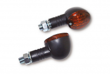 PW MICRO-FLASH / Mini-Blinker / schwarz / kurz / Glas getönt. / 1 Paar / E-Zeichen