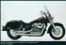 Sound Sale: Falcon DoGro Komplettanlage / mit KAT / silb Honda VT 750 Spirit / 07 - 13