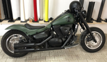 Nur bei uns: BLACK - SALE: Falcon Double Groove / Komplettanl. / ohne Kat / ceramic schwarz / Suzuki VL 1500 Intruder / bis 2006 / EG-BE