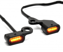 Mini LED - Blinker Stripe / Lenker - schwarz - dark / Paar / Slim, Fat Boy S ab 16, VRSC / FLH ab 09 / E-Zeichen
