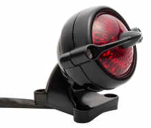 LED Vintage - Rücklicht - Bullet Style 1 / Schwarz / mit Halter / E-Zeichen