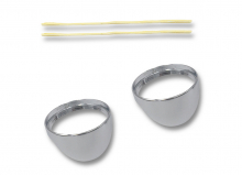 Blinkerschirme / Blinkervisiere / glatt - geklebt / Suzuki C / M / VL Intruder / chrom / 1 Paar