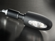 Kellermann Lenkerenden - Blinker  / BL 1000 LED / Alu schwarz / Glas weiß / Paar