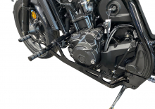 MB vorverl. Fußrasten / Honda CMX 1100 Rebel / Ness Style gefräst / 30 cm / schwarz + matt / manu. Schaltung / SC83 / ABE