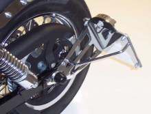 seitl. MB - Kennzeichenhalter Kompl.-Set - chrom / KAWASAKI Vulcan S / EN 650 A/D / TÜV / DE