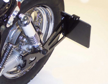 seitl. MB - Kennzeichenh. Kompl.-Set - schwarz-matt / YAMAHA XV 535 / 750 / 1100 / TÜV / AT