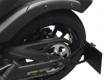 seitl. MB - Kennzeichenhalter Kompl.-Set / schwarz glanz / KAWASAKI VN 800 Custom + Classic / TÜV