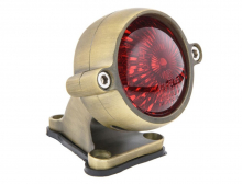 LED Vintage - Rücklicht - Bullet Style 2 / Messing / mit Halter / E-Zeichen
