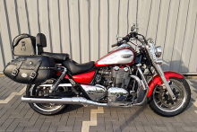 PENZL 2-2 - Retro SlipOn Auspuff / chrom / KAT / Triumph Thunderbird Storm 1600 / 1700 /  EG-BE