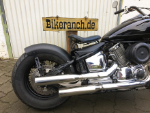 Nur bei uns: BR Schwingsattel - Komplett - Set 2 / Echtleder - schwarz / Yamaha XVS 1100 / alle Heckfender