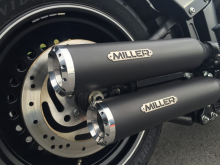 MILLER - UTAH III - 2-2 / black / Harley FAT BOB / FS2 - FD2 / EURO 4 / SlipOn / 2017 / EG-BE
