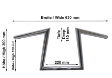 HH LENKER - Extreme Z / 3 Loch-Bohrung / 1" / 25,4 mm / 630 / 300 / chrom / Tüv