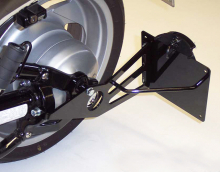 seitl. MB - Kennzeichenhalter Kompl.-Set / schwarz glänzend / Honda VT 600 Shadow /  TÜV