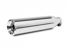 MILLER - EVO 1 - ECO KAT - Universal Endschalldämpfer / silber poliert / 85 - 390 - 50/45 / EG-BE