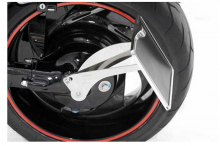 seitl. BR - Kennzeichenhalter - silber beschichtet / Yamaha XVS 950 A Midnights. / Kompl.-Set / TÜV
