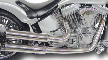 Falcon 2 in 2 - Double Groove / Komplettanlg. / silber feinpoliert / HD Softail - Vergaser / 1986 - 2006 / EG-BE