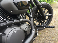 MB vorverl. Fußrasten / Ness Style gefräst / schwarz matt / + 45 cm !!!  / YAMAHA XV 950 Racer / ABE